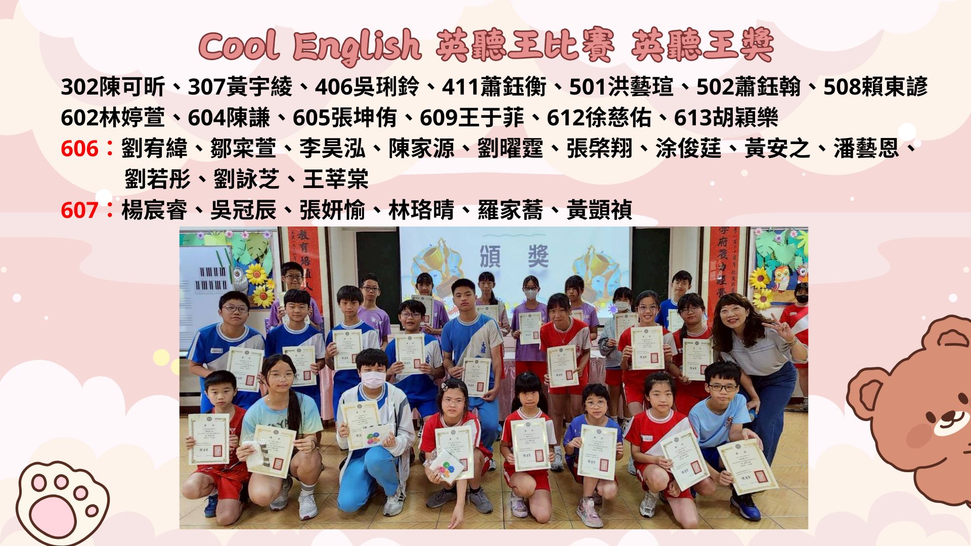 Cool English英聽王比賽 英聽王獎